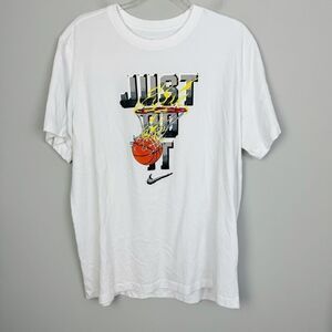 NIKE | Just Do It The Nike Tee Basketball/Hoop White Short Sleeve Men’s Size XL